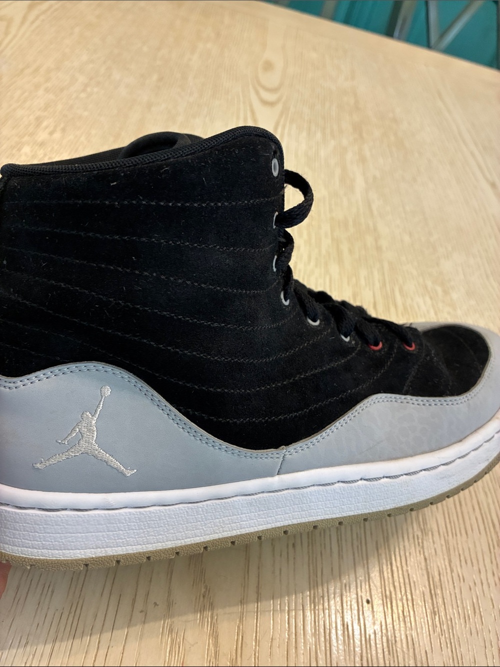 Men’s Nike Jordan Air SOG “Black Cement” High Top Sneaker Shoes (Black/Grey) - Picture 16 of 16